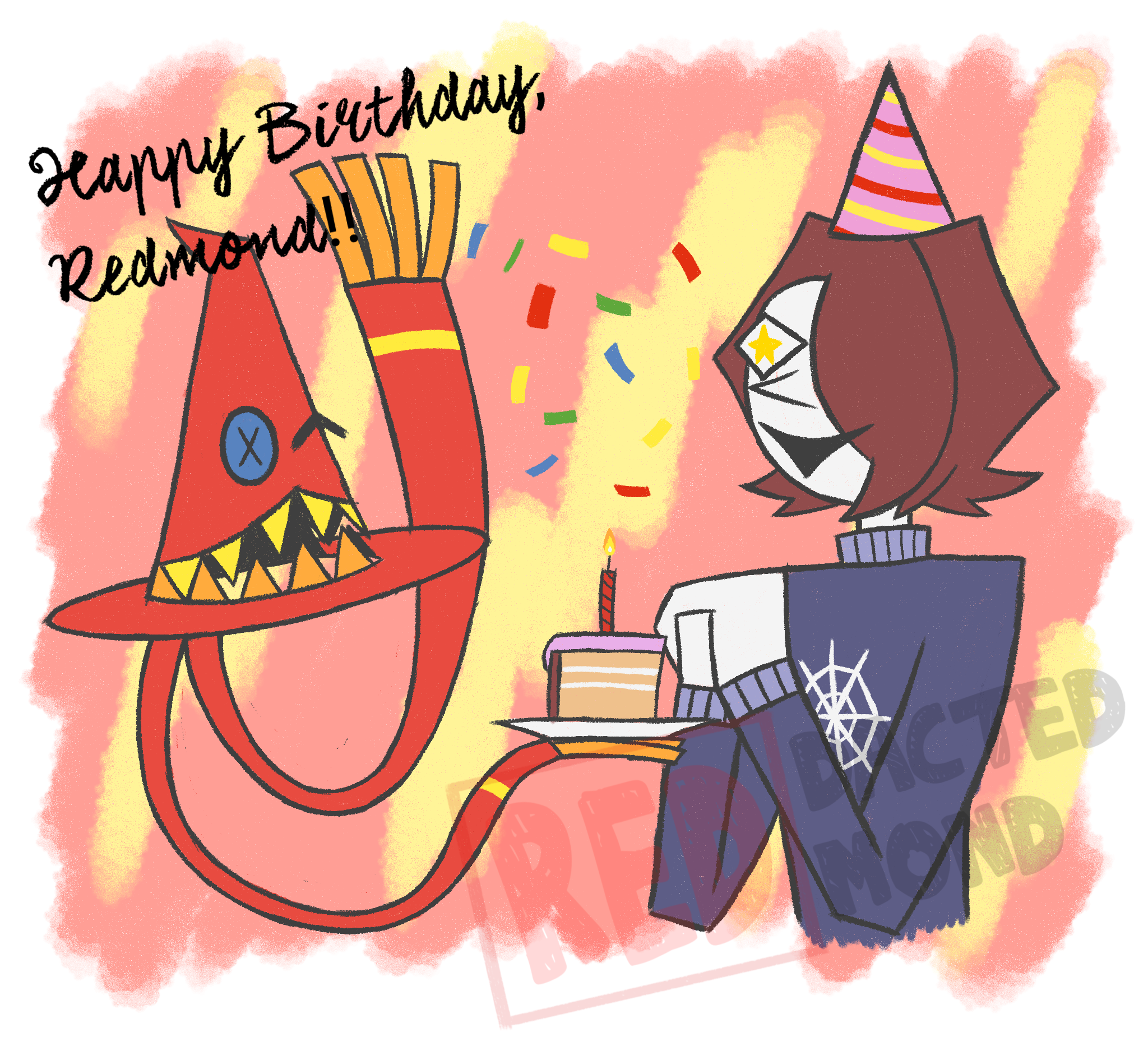 My 2025 Birthday Art. Me and Conerad are celebrating it happily.